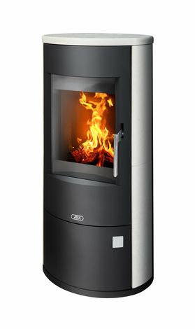 Печь-камин ABX Aspen 5, черная сталь, мокка крем с верхней плитой в Домодедово